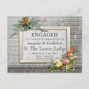 Invitation Carte Postale Protea - Fiançailles d'arrangement de fleurs Strel