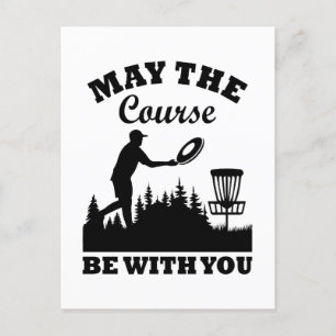 Invitation Carte Postale Que le terrain soit avec vous Disc Golf drôle