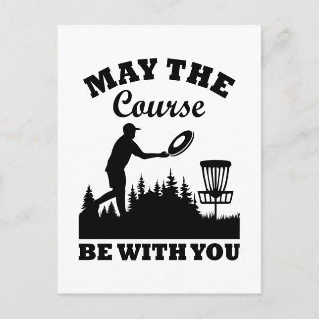 Invitation Carte Postale Que le terrain soit avec vous Disc Golf drôle (Devant)
