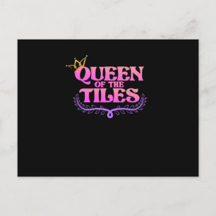 Invitation Carte Postale Queen of Tiles Mahjong Joueur Jeux Femmes