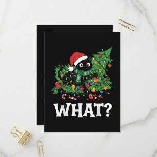 Invitation Carte Postale Quel arbre de Noël drôle de chat noir