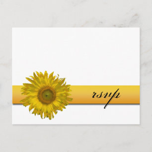 Invitation Carte Postale Réaction RSVP du mariage sur bande de tournesol