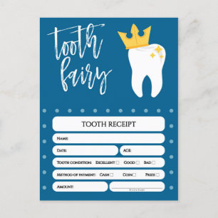 Invitation Carte Postale Réception de la fée des dents Lost Tooth Boys Blue