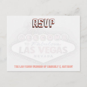 Invitation Carte Postale Réception de mariage de Las Vegas RSVP