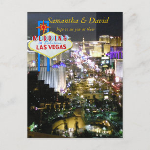 Invitation Carte Postale Réception de mariage de Las Vegas RSVP