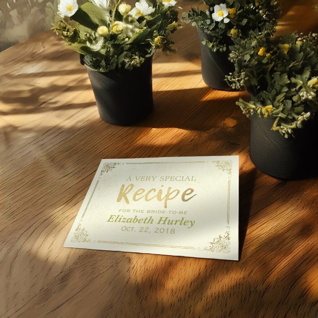 Invitation Carte Postale Recette Fête des mariées de cadre fleurie de scrip (Créateur téléchargé)