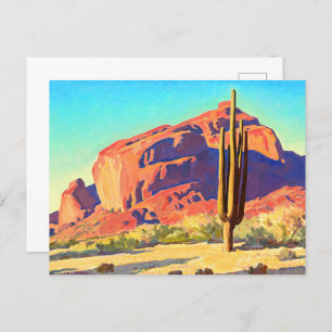 Invitation Carte Postale Red Rocks and Cactus par Maynard Dixon