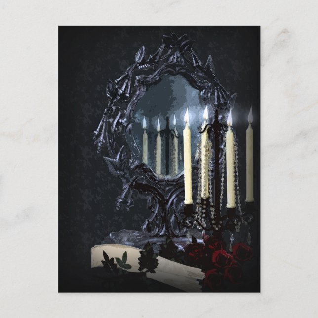 Invitation Carte Postale Réflexions Wedding shower Imaginaire gothique Invi (Devant)