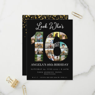 Invitation Carte Postale Regardez qui a 16 ans sweet sixteen Photo invitati