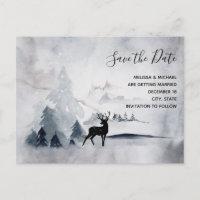 Reindeer d'hiver Mariage gris rustique Enregistrer