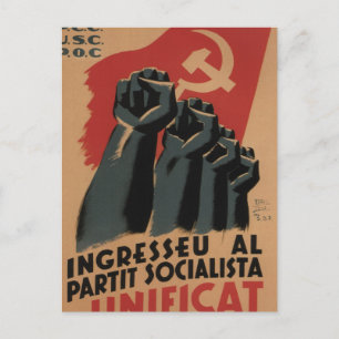 Invitation Carte Postale Rejoignez le Parti de l'unité socialiste_Propagand