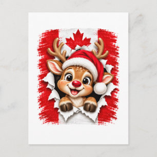 Invitation Carte Postale Renne de Noël canadien