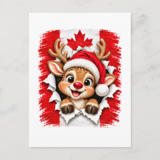 Invitation Carte Postale Renne de Noël canadien