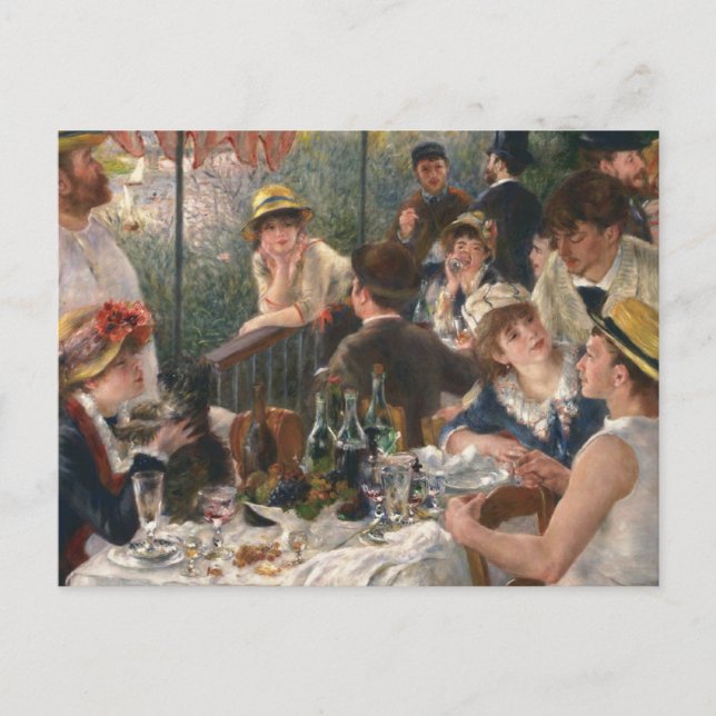 Invitation Carte Postale Renoir French Luncheon Booking Party (Devant)