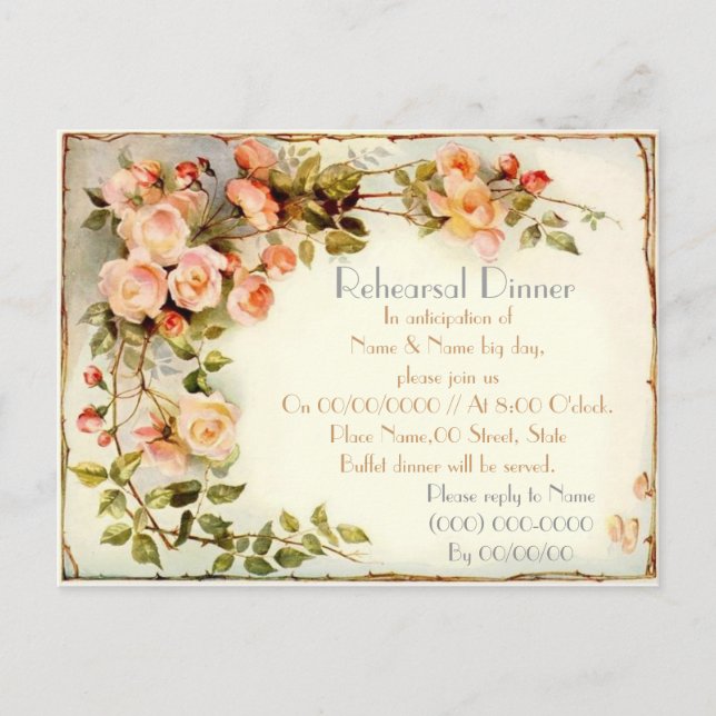 Invitation Carte Postale Répétition dîner (Devant)