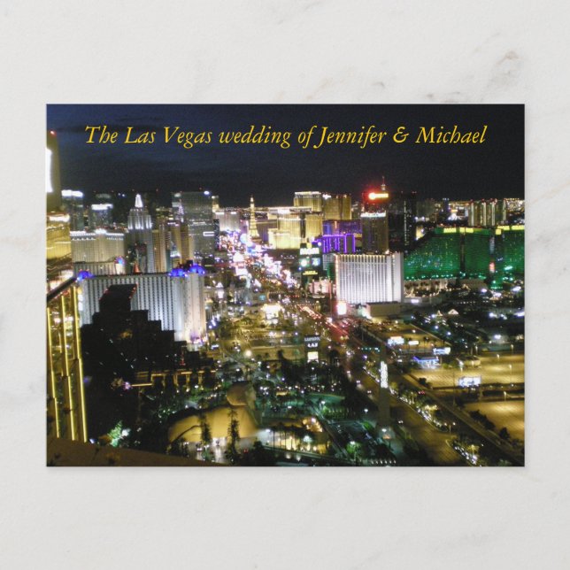 Invitation Carte Postale Réponse de l'invité Mariage RSVP Las Vegas (Devant)