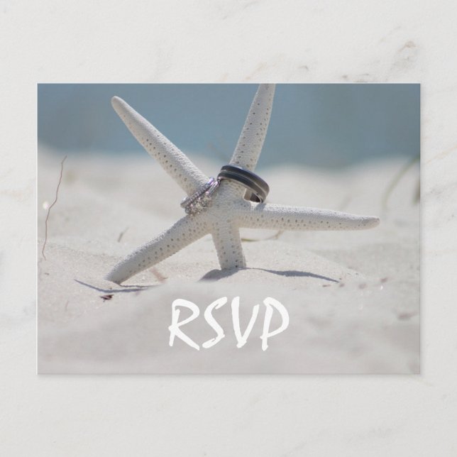Invitation Carte Postale Réponse de mariage de plage avec photo (Devant)