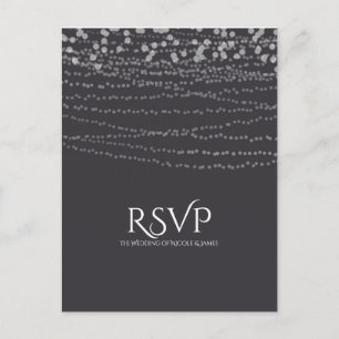 Invitation Carte Postale Réponse de mariage élégante moderne avec guirlande