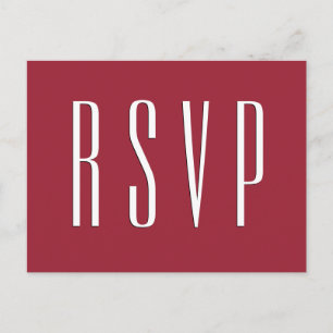 Invitation Carte Postale Réponse du Mariage RSVP Red ou TOUTE COULEUR