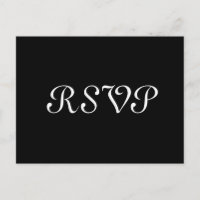 Réponse du Mariage RSVP tendance en noir ou en tou