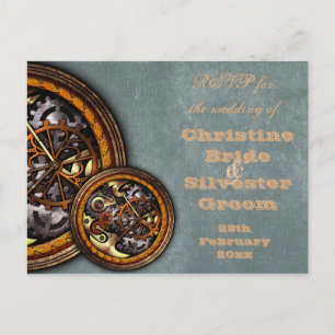 Invitation Carte Postale Réservoir et cuir, mariage RSVP