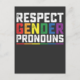 Invitation Carte Postale Respect LGBT Genre Pronounounounes Gay Lesbian Tra