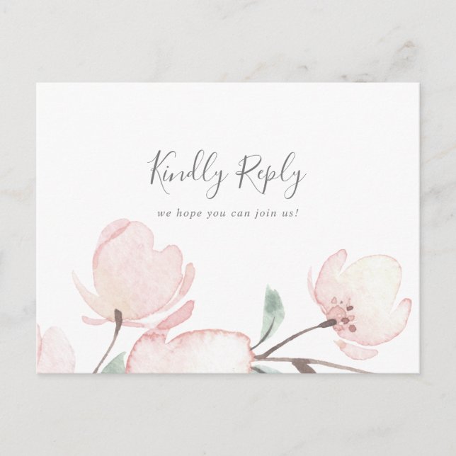 Invitation Carte Postale Ressort Chercher Blossom Demande de chanson RSVP c (Devant)