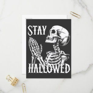 Invitation Carte Postale Restez Hallow Prière Skeleton Halloween