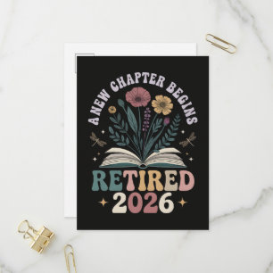 Invitation Carte Postale Retraité 2026 Un Nouveau Chapitre Commence