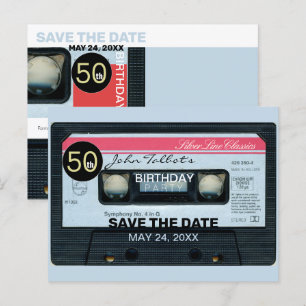 Invitation Carte Postale Retro C Audiotape 50e anniversaire Date d'enregist