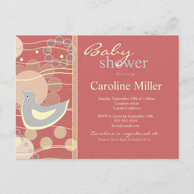 Invitation Carte Postale Retro Dream Bird (Devant)