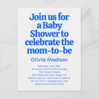 Retro Gras Baby Shower Bleu