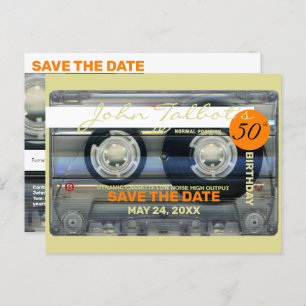 Invitation Carte Postale Retro T2 Audiotape 50e anniversaire ENREGISTRER LA
