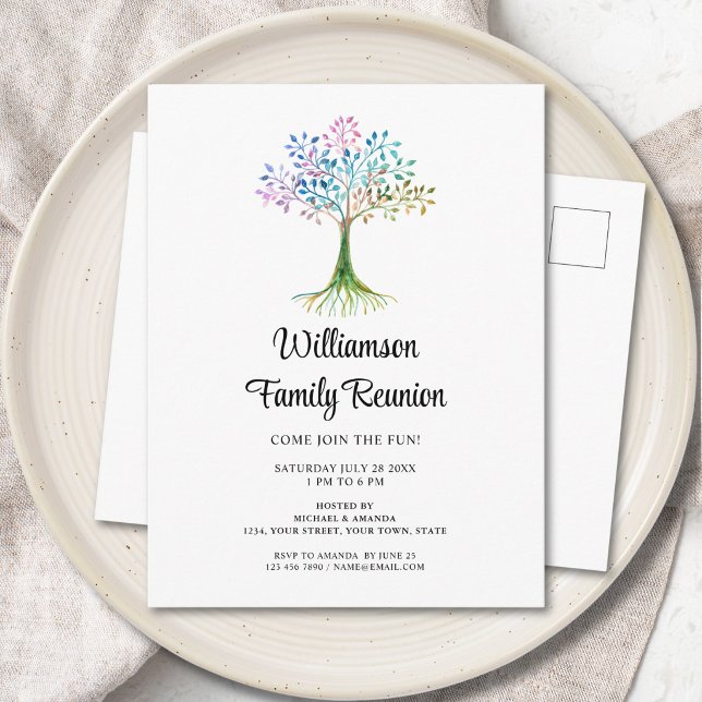 Invitation Carte Postale Réunion de famille Arbre généalogique  (Créateur téléchargé)
