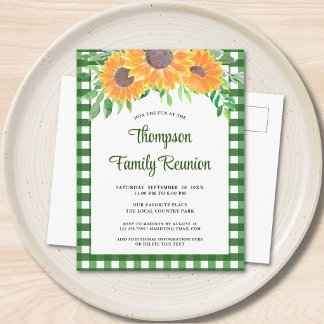 Invitation Carte Postale Réunion de famille Rustique