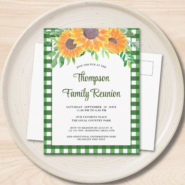 Invitation Carte Postale Réunion de famille rustique (Créateur téléchargé)