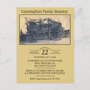 Invitation Carte Postale Réunion de la famille de photos vintages
