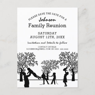 Invitation Carte Postale Réunion de l'arbre familial   Enregistrer la date