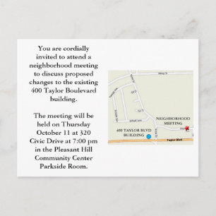 Invitation Carte Postale Réunion de voisinage