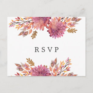 Invitation Carte Postale Rêve d'automne   Réponse de mariage CHOIX DE REPAS