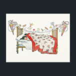 Invitation Carte Postale Réveillon de Noël Vintage<br><div class="desc">Les enfants étaient nichés dans leurs lits par Jessie Wilcox Smith (1863-1935). Original de la New York Public Library.</div>