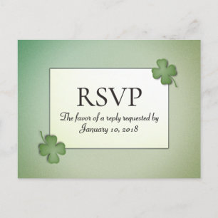 Invitation Carte Postale Rêves irlandais RSVP avec choix de plat principal