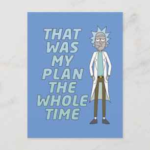 Invitation Carte Postale RICK ET MORTY™  C'Était Mon Plan Tout Le Temps