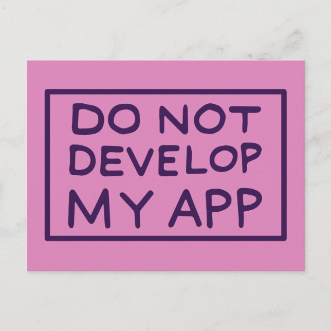 INVITATION CARTE POSTALE RICK ET MORTY™ DO NOT DEVELOP MY APP (Devant)