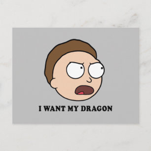 Invitation Carte Postale RICK ET MORTY™  Je veux mon dragon
