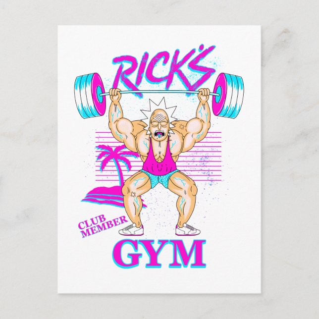 Invitation Carte Postale RICK ET MORTY™ | Membre Rick's Gym Club (Devant)