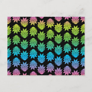 Invitation Carte Postale RICK ET MORTY™ motif Rainbow Rick Head