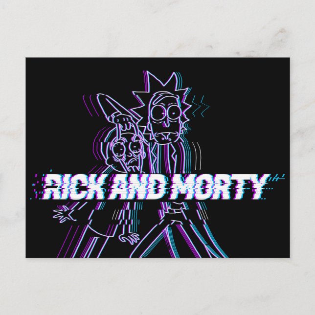 Invitation Carte Postale RICK ET MORTY™ | Rick Et Morty Glités (Devant)