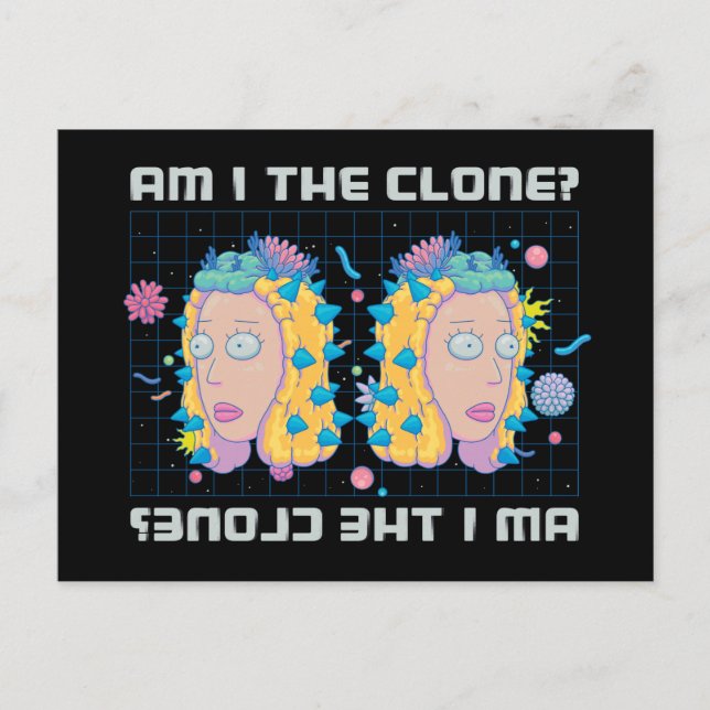 Invitation Carte Postale RICK ET MORTY™ | Suis-Je Le Clone ? (Devant)