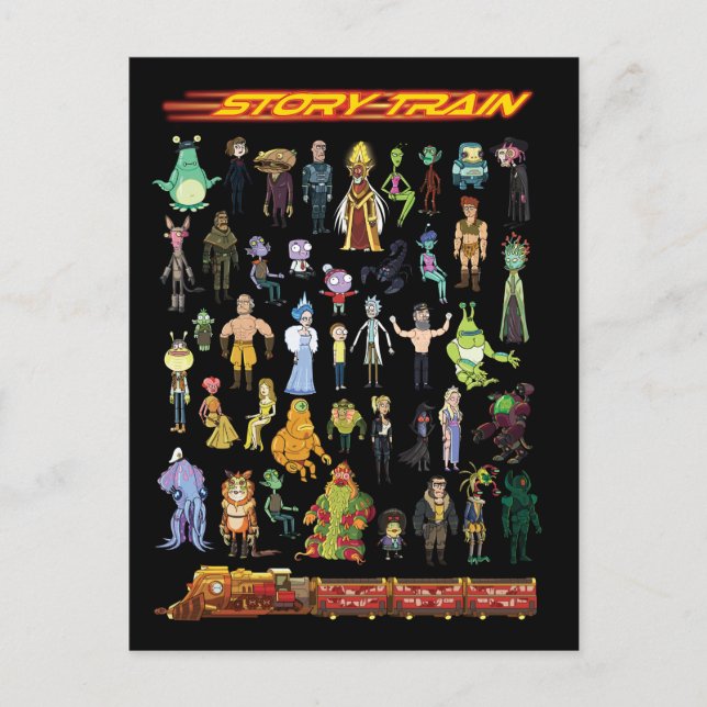 Invitation Carte Postale RICK ET MORTY™ | Train d'histoire (Devant)